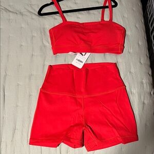 CRZ YOGA Red Athletic Shorts